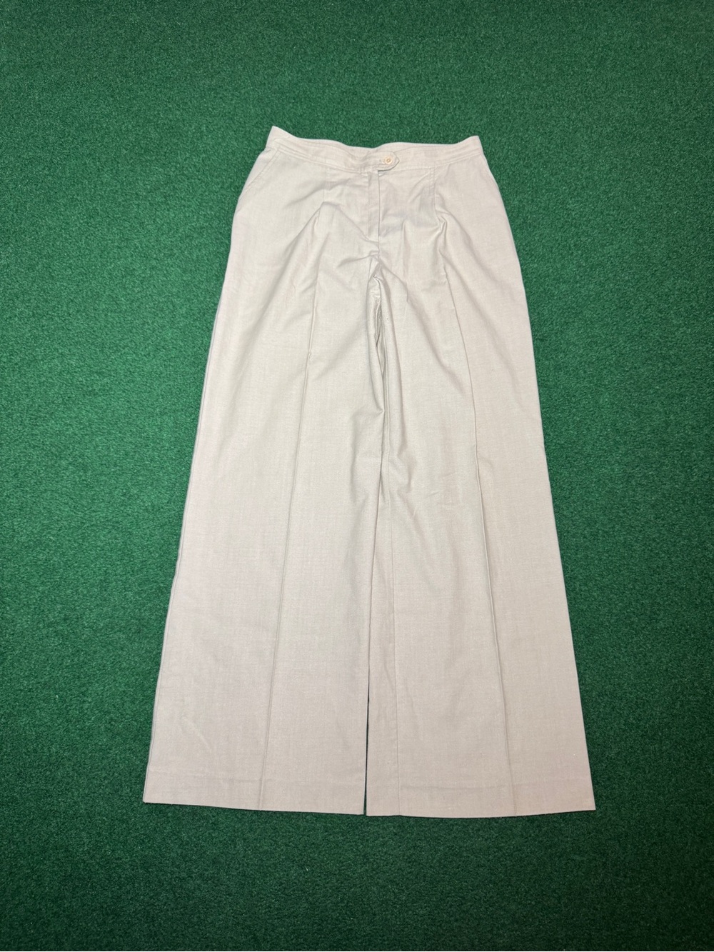 High Waist Vintage Pants Womens Trousers 30x30 Wide Leg Business Beige Sears
